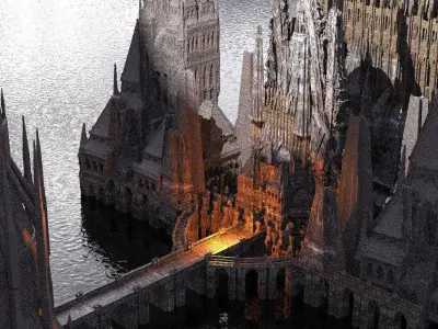 Dukes Dark Castle Tower Capital 3D model