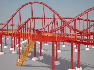 Roller Coaster Track 3D model