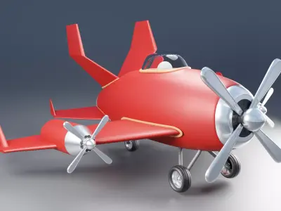 Aircraft airplane with propellers Free low-poly 3D model