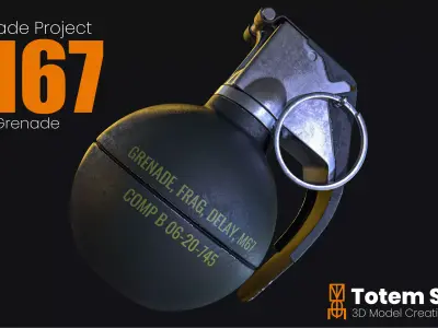 M67 Frag Grenade Low-poly 3D model get