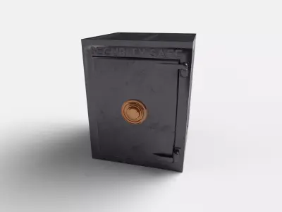 Antique Iron Safe 3D model buy