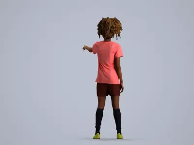 00498Harper003 - Adult Black woman exercising in fitness 3D model