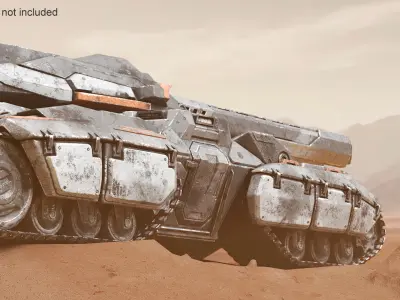Fantastic Combat Tank Damaged 3D model