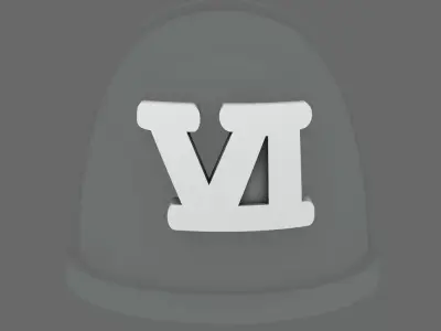 Space Knights V10K Standard Roman Numeral 06 Shoulder Symbols 3D print model