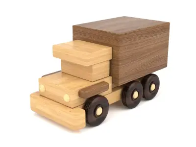 Wooden toy truck 35 3D model