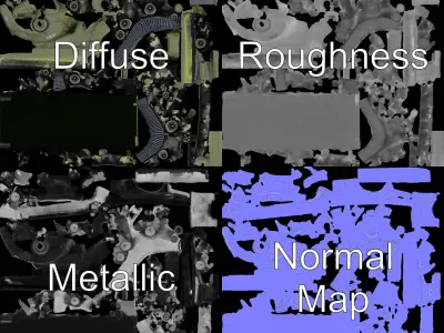 Olive Green Battle Tank model pack Low-poly 3D model