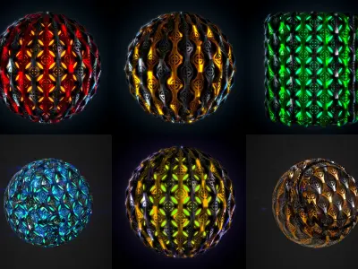 Hard Surface material - VOL 04 - Maps - SBsar sci-fi Pattern Texture