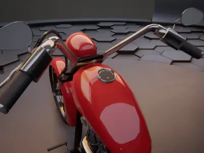 Chopper Motorcycle Low-poly 3D model