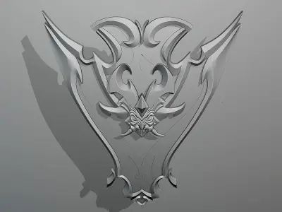 Stylized viking shield 1 3D model