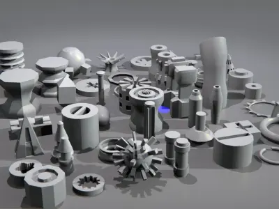 kitbash-small metal parts 3D model