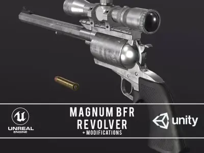 Magnum Research BFR Revolver Low-poly 3D model