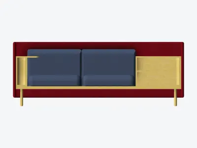 Sofa - Contemporary - Flame - Medium - Corner Shelf Low-poly 3D model buy