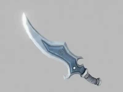 Dagger sword Low-poly 3D model 6