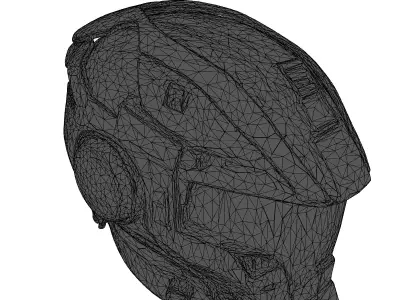 Damaged SciFi Helmet 3D model