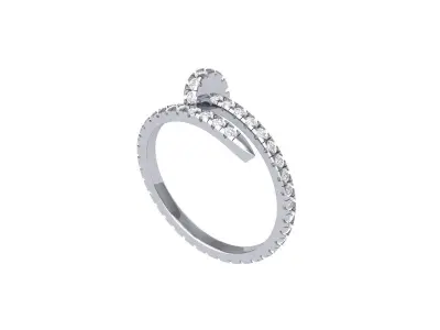 Nail Round Stone Ring  3D print model