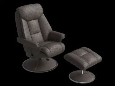 Recliner Chair And Footstool 3D model