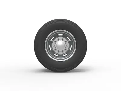 7 Hole rear wheel of old school truck Scale 1 to 25 3D print model