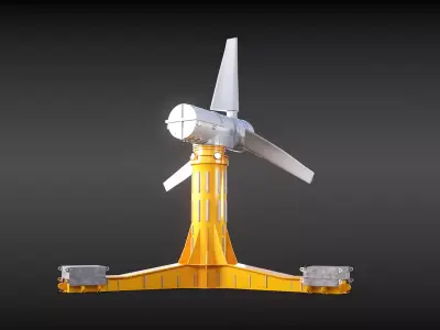 Tidal Power Turbine 3D model