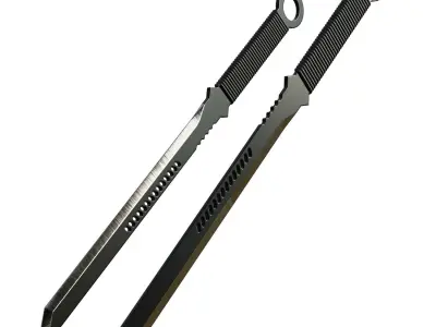 Tactical Sword Low-poly 3D model
