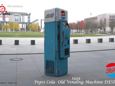   Old Pepsi Cola Coin Machine  DESIGN Low-poly 3D model