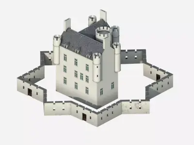 Braemar Castle Low-poly 3D model