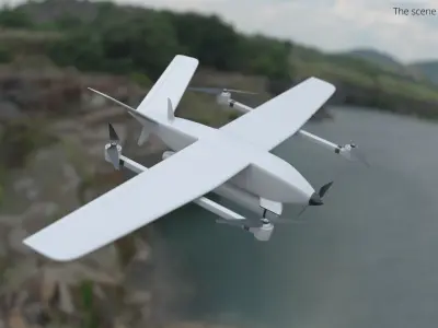  Fixed Wing VTOL Surveillance Drone Gray 