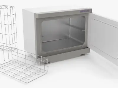 Hot Towel Warmer Cabinet White 3D model