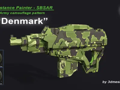 Denmark - Army Camouflage Pattern - SBSAR Material 3D model
