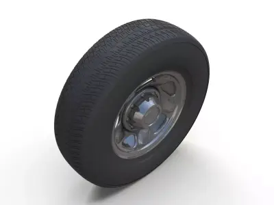 Dodge ram 1995 highpoly wheel 3D model
