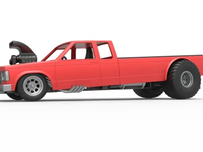Pulling truck 2wd 2 Scale 1 to 25 3D print model