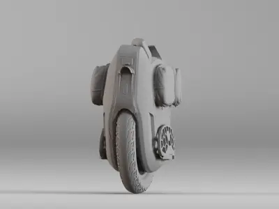 001567 Unprocessed 3D scan of a monowheel vehicle Free 3D model
