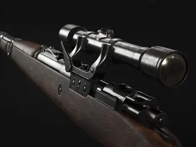 Karabiner 98 k Low-poly 3D model