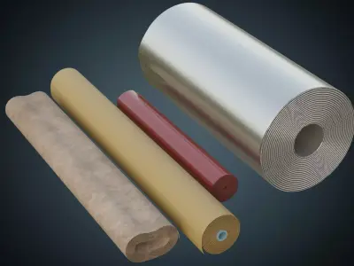 Leather And Steel Rolls 1A Low-poly 3D model