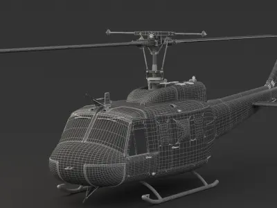 Bell UH-1D Huey 3D model