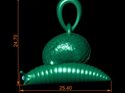 SNAIL HART INSECT PENDANT 3D PRINTABLE MODEL 3D print model