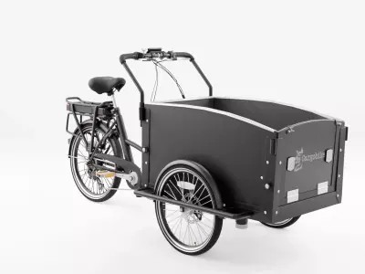 3D Model of Cargobike Classic Dog Low-poly 3D model