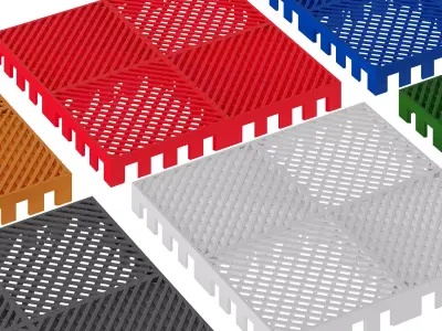 Modular plastic flooring for garages 2 3D model