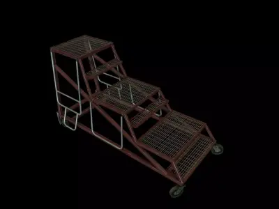 Airport Ladder Cart Low-poly 3D model