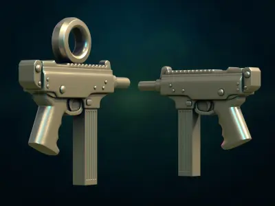 Gun II and pendant 3D print model