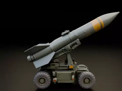 Missile transport and launch vehicle 3D print model