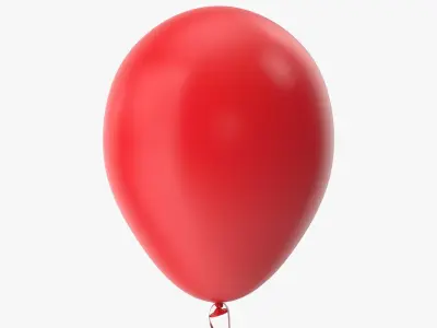 Red Balloon with Ribbon 3D model