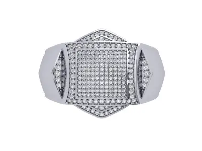 Solitaire Engagement Art Deco Ring 3D print model 59
