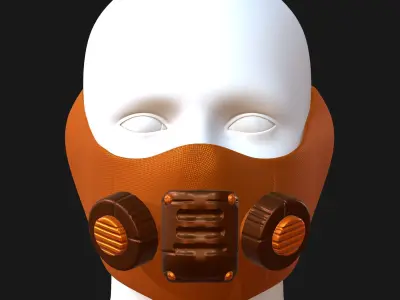 Gas mask helmet 3d model scifi Low-poly  Low-poly 3D model 36