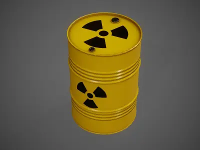 Radioactive Waste Barrel 9 Texture Variations 3D model