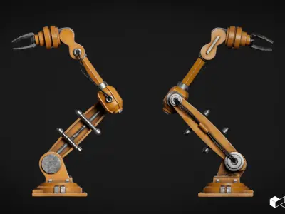 Robotic Machine Arm Low-poly 3D model
