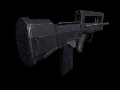 low poly game ready weapon asset Low-poly 3D model