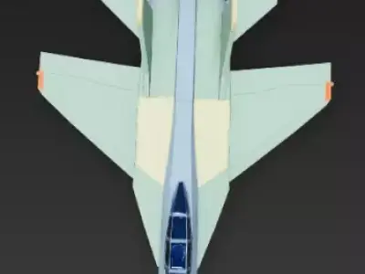 Low Poly Fighter Jet 3D Model Stylized Military Aircraft Low-poly 3D model