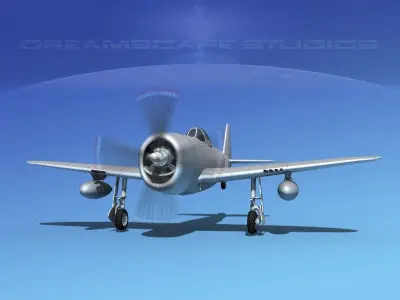 Republic P-47D Thunderbolt Campfire 3D model