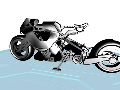 Mechanical cars and motorcycles 3D model