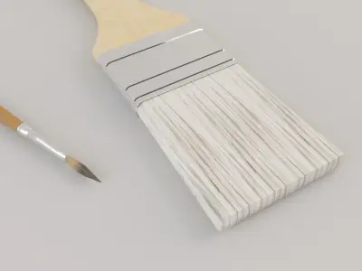 Brushes Lowpoly paint brush Low-poly 3D model